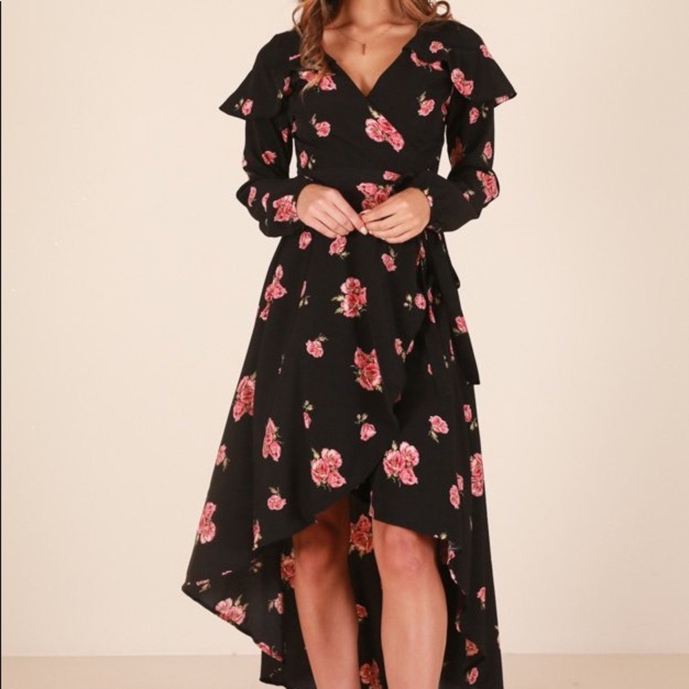 Showpo Break Free Maxi Dress In Black Floral